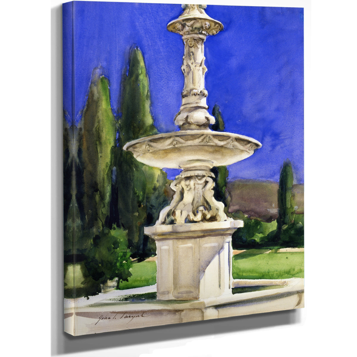 Marble Fountain Italy Ca 1907 By John Singer Sargent