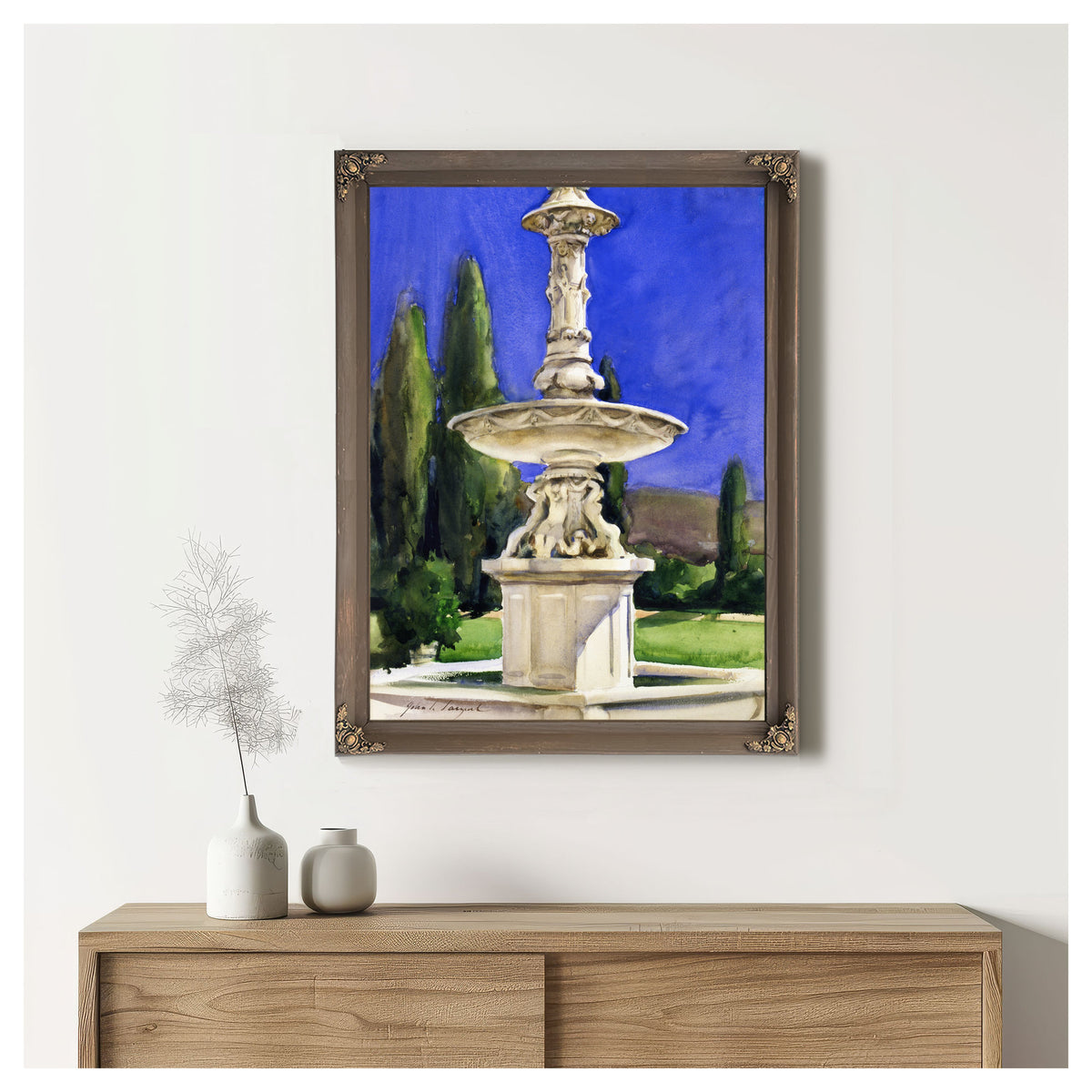 Marble Fountain Italy Ca 1907 By John Singer Sargent