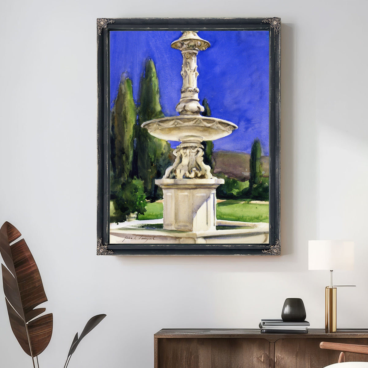 Marble Fountain Italy Ca 1907 By John Singer Sargent