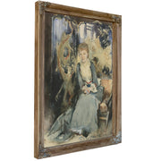 Mrs Reubell Seated Front a Screen By John Singer Sargent