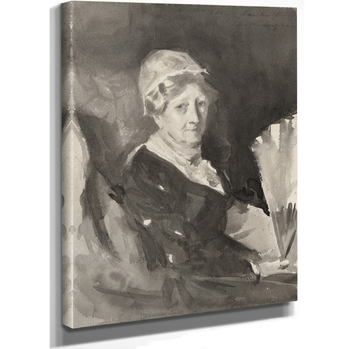 Portrait Mrs Frederick Mead a Fan By John Singer Sargent
