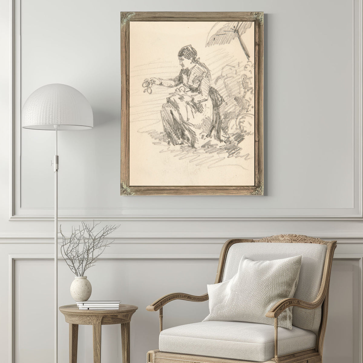 Seated Figure a Woman By John Singer Sargent