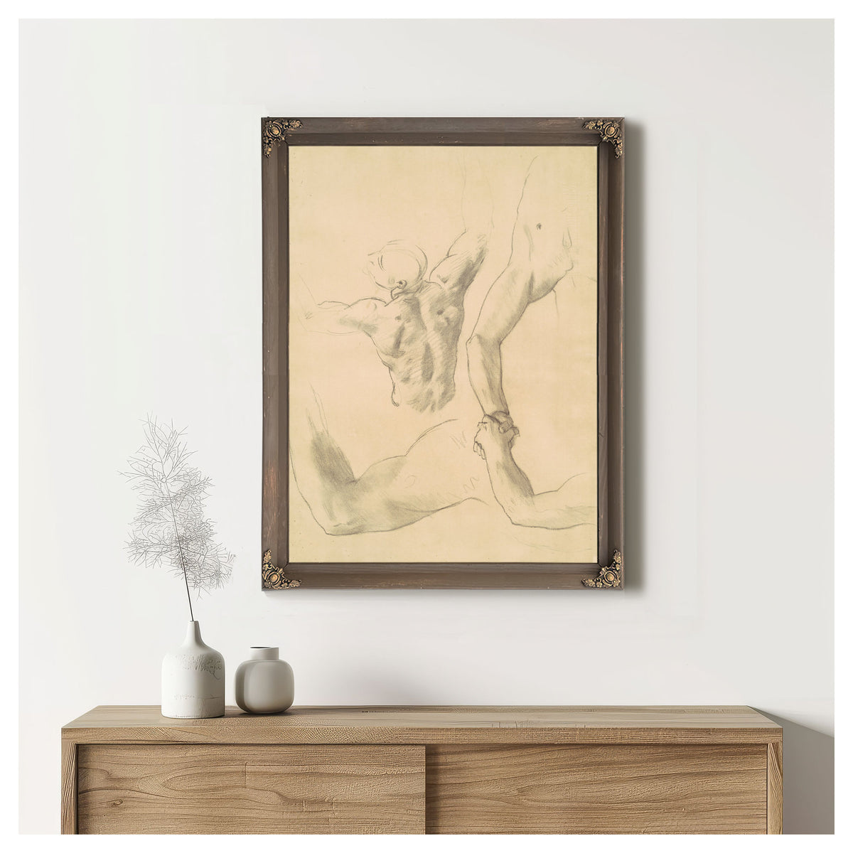 Studies Two Classical Male Figures 02 By John Singer Sargent