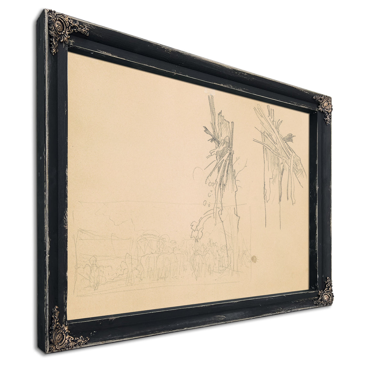 Two Shattered Trees Study the Road By John Singer Sargent