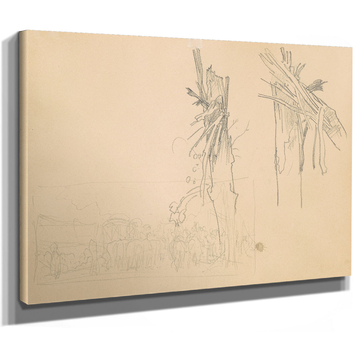 Two Shattered Trees Study the Road By John Singer Sargent