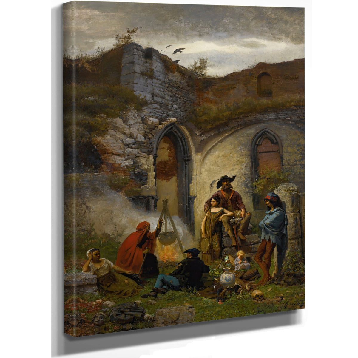 Campement de Bohemiens Dans Les Ruines By Jules Breton