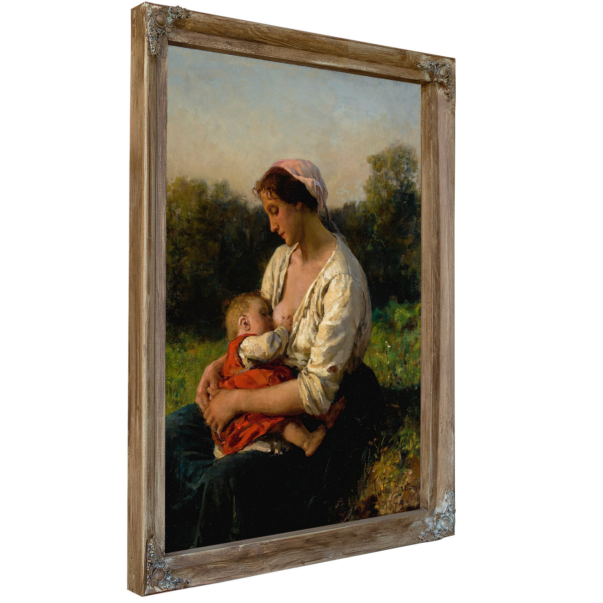 Jeune Mere Allaitant Son Enfant 1873 By Jules Breton