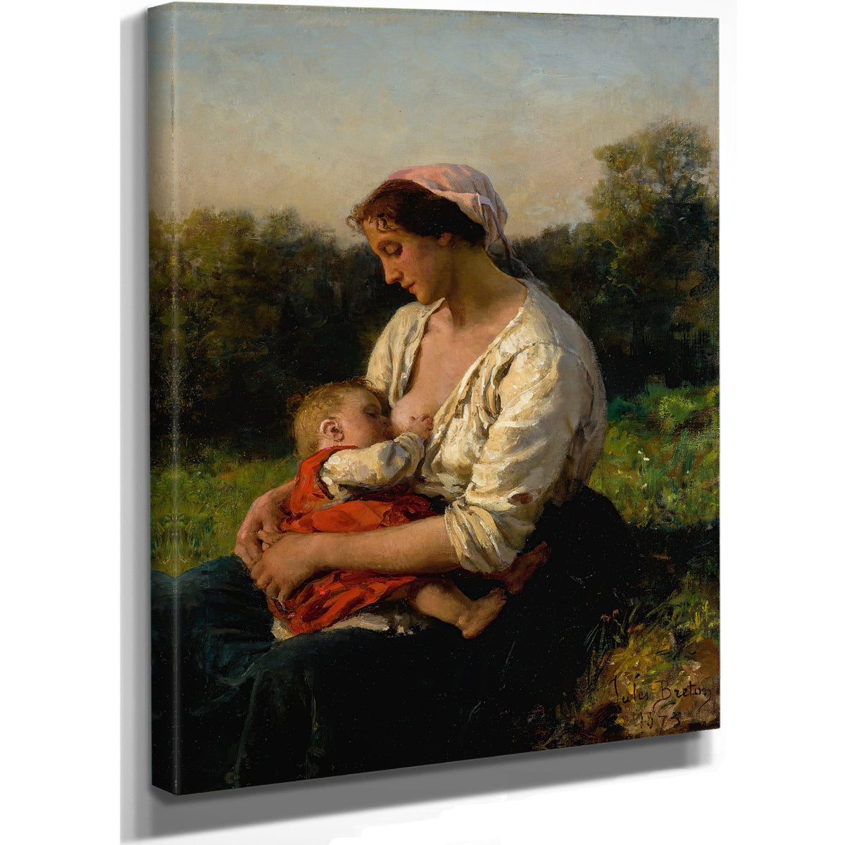Jeune Mere Allaitant Son Enfant 1873 By Jules Breton
