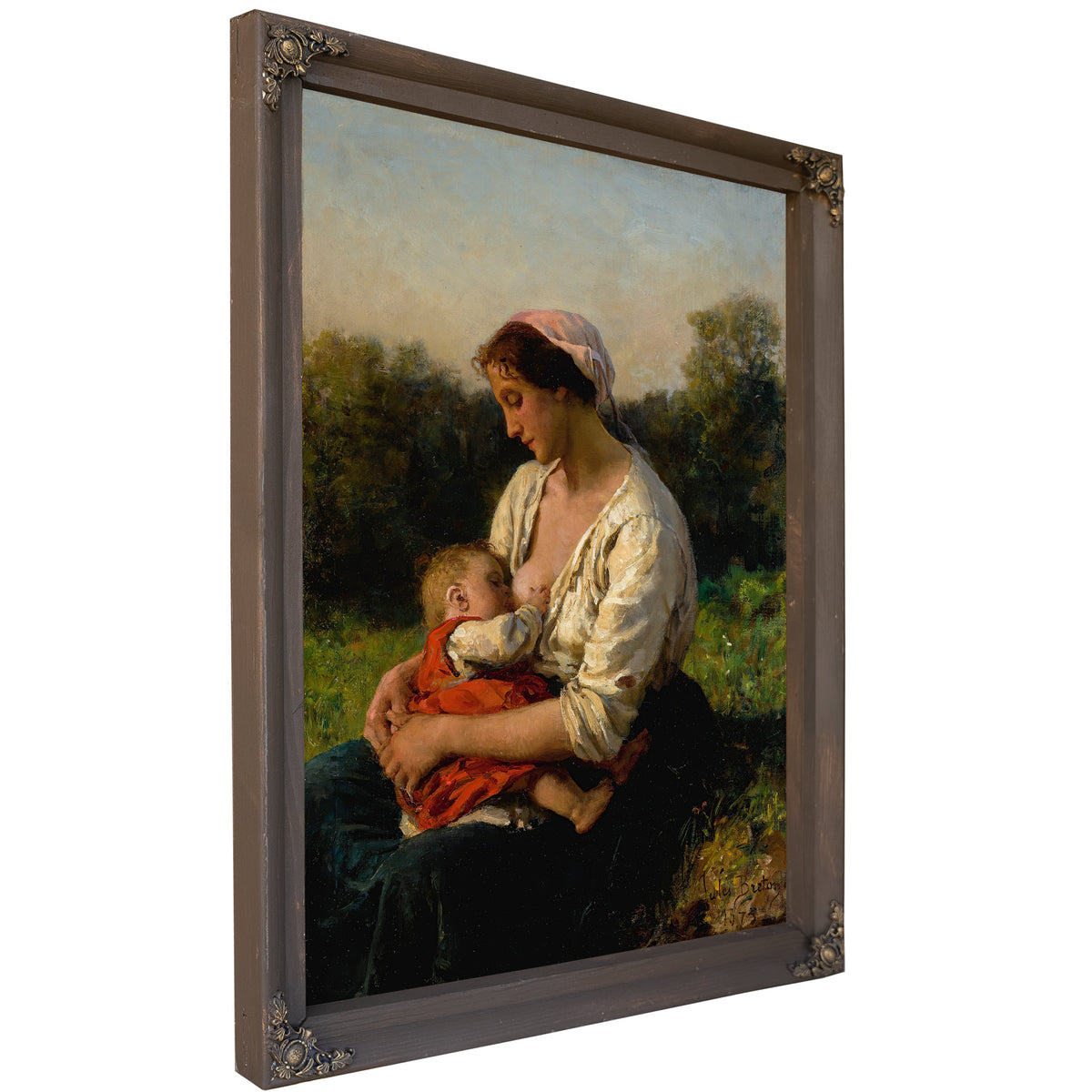Jeune Mere Allaitant Son Enfant 1873 By Jules Breton