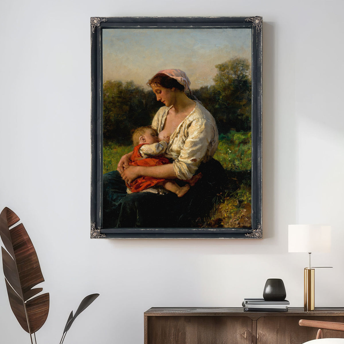 Jeune Mere Allaitant Son Enfant 1873 By Jules Breton