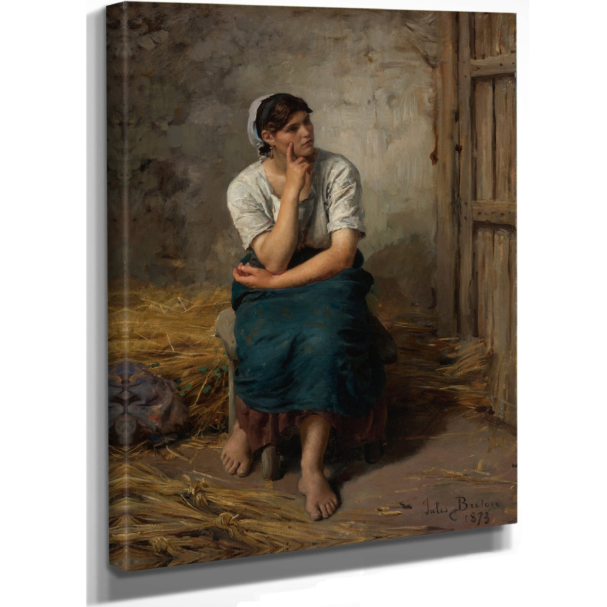 Paysanne Au Repos Peasant Girl Resting By Jules Breton