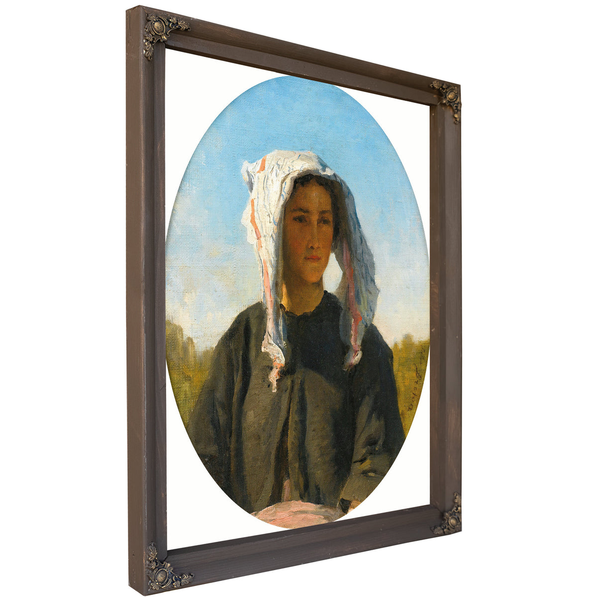 Portrait de Jeune Paysanne Bordelaise By Jules Breton