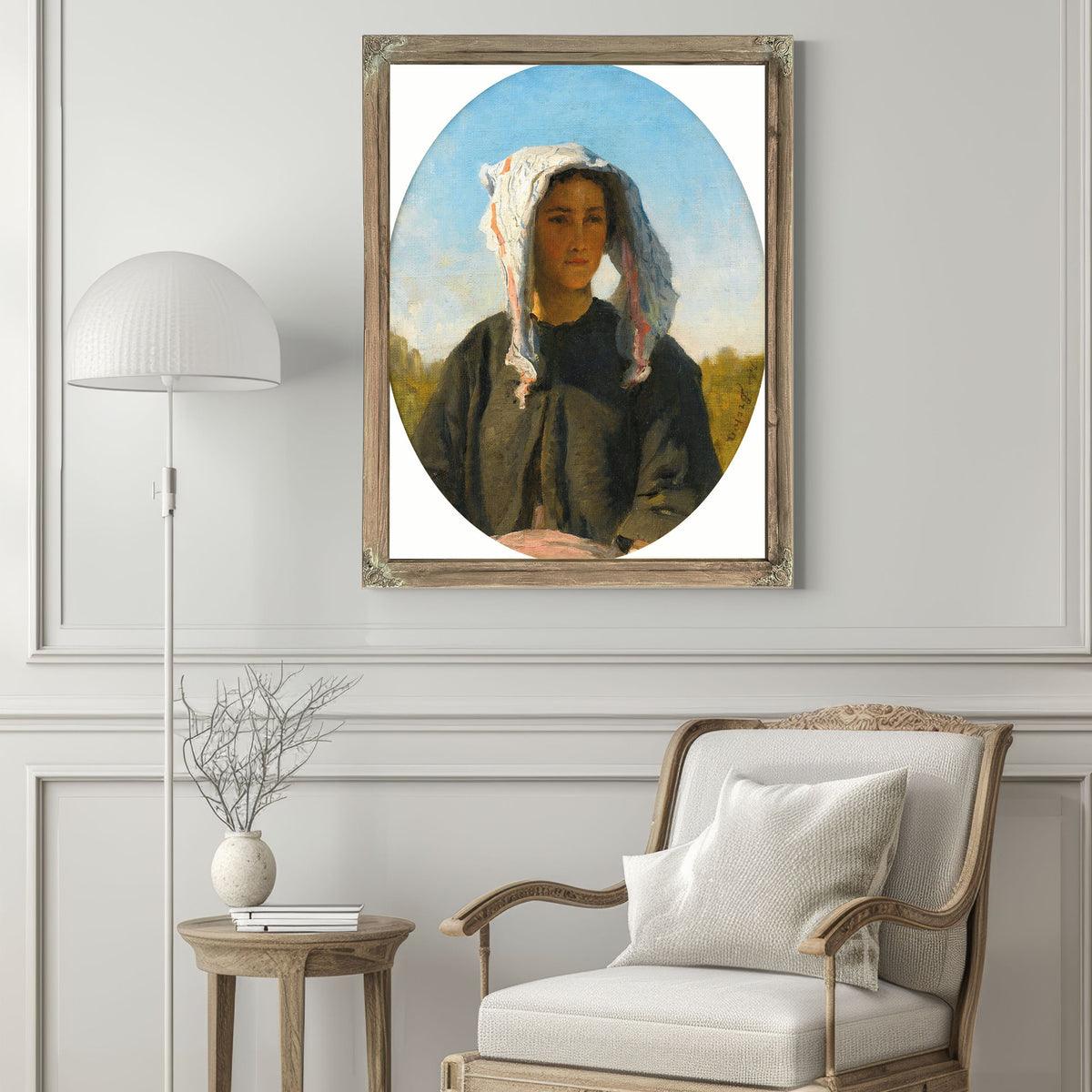 Portrait de Jeune Paysanne Bordelaise By Jules Breton