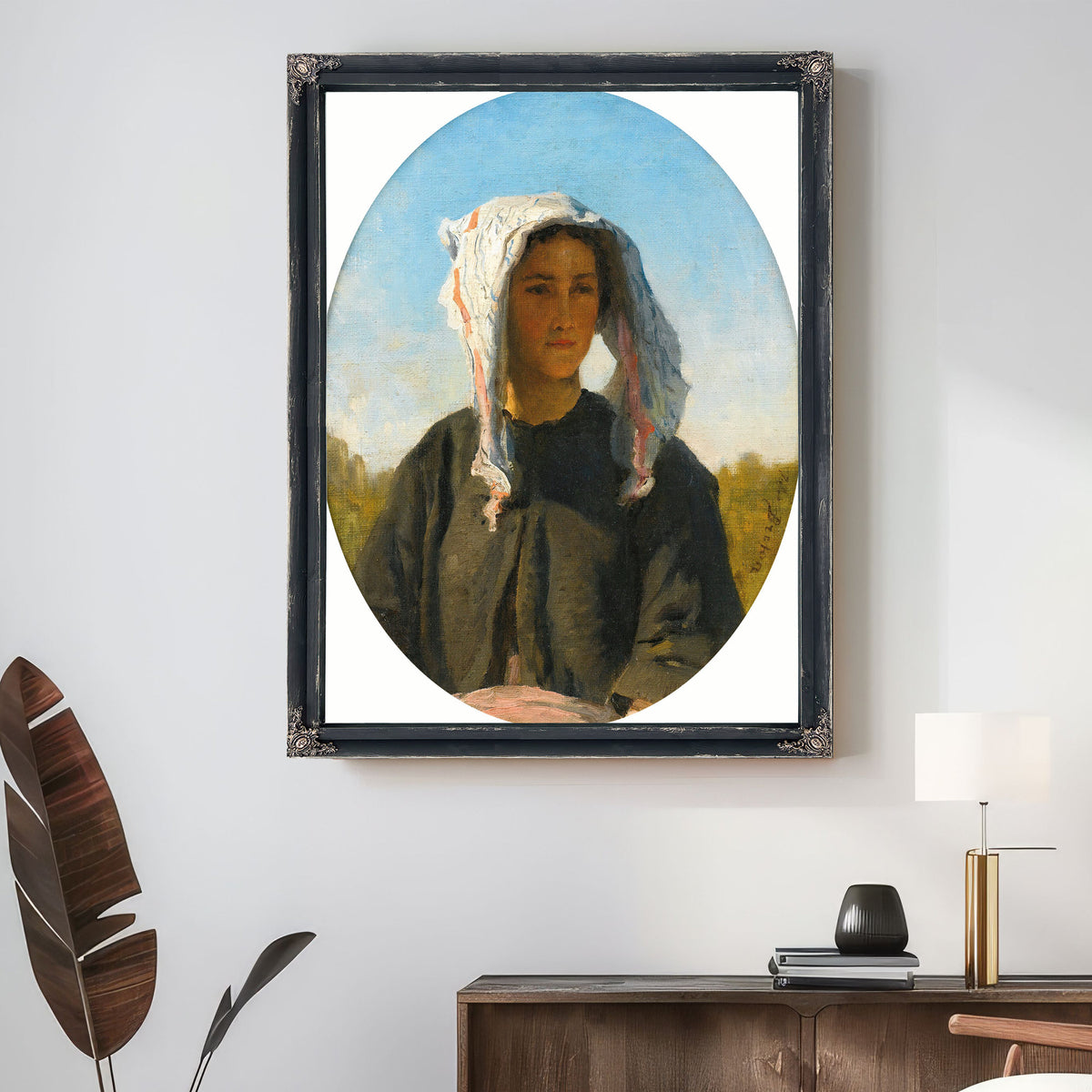 Portrait de Jeune Paysanne Bordelaise By Jules Breton