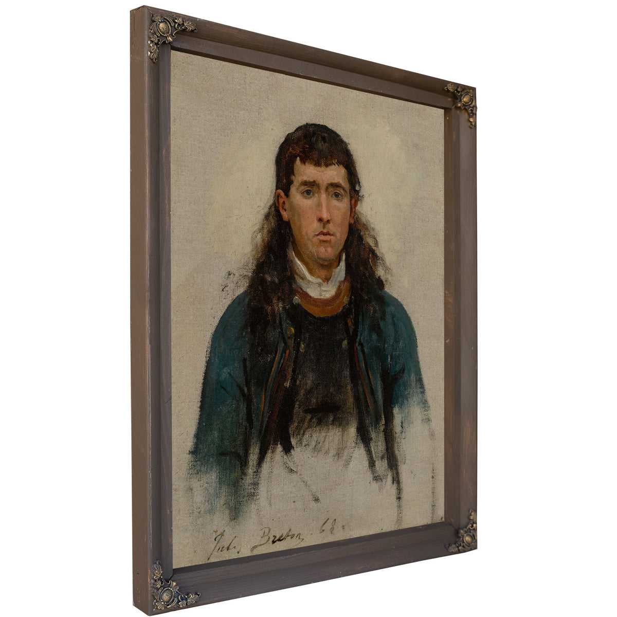 Portrait Dhomme Study Un Grand Pardon By Jules Breton