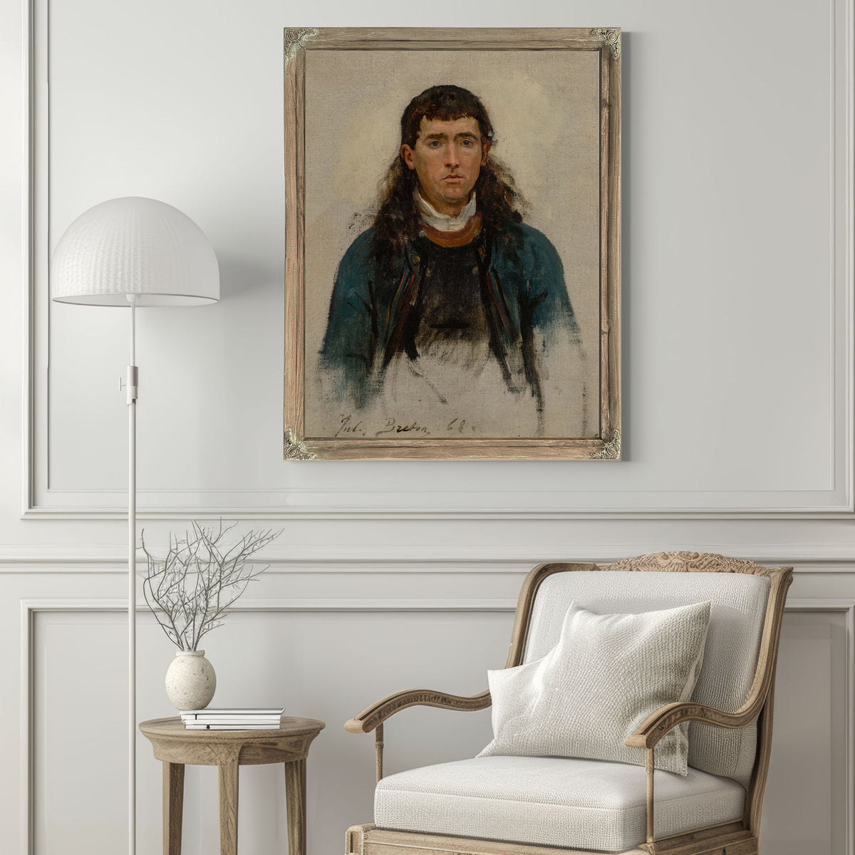 Portrait Dhomme Study Un Grand Pardon By Jules Breton