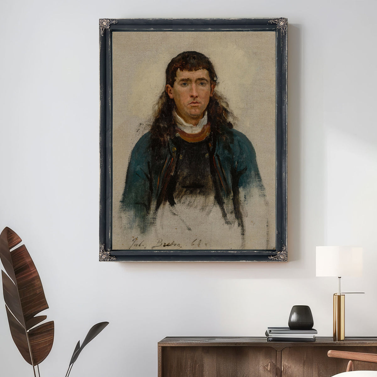Portrait Dhomme Study Un Grand Pardon By Jules Breton