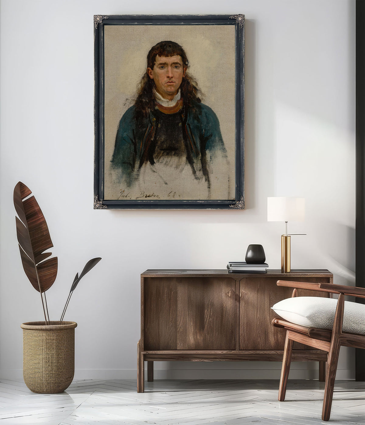 Portrait Dhomme Study Un Grand Pardon By Jules Breton