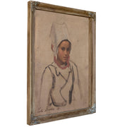 Tete de Jeune Bretonne Etude Pour le By Jules Breton