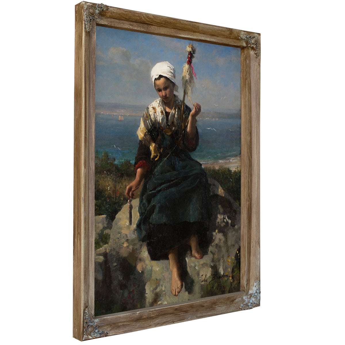 The Flax Spinner By Jules Breton