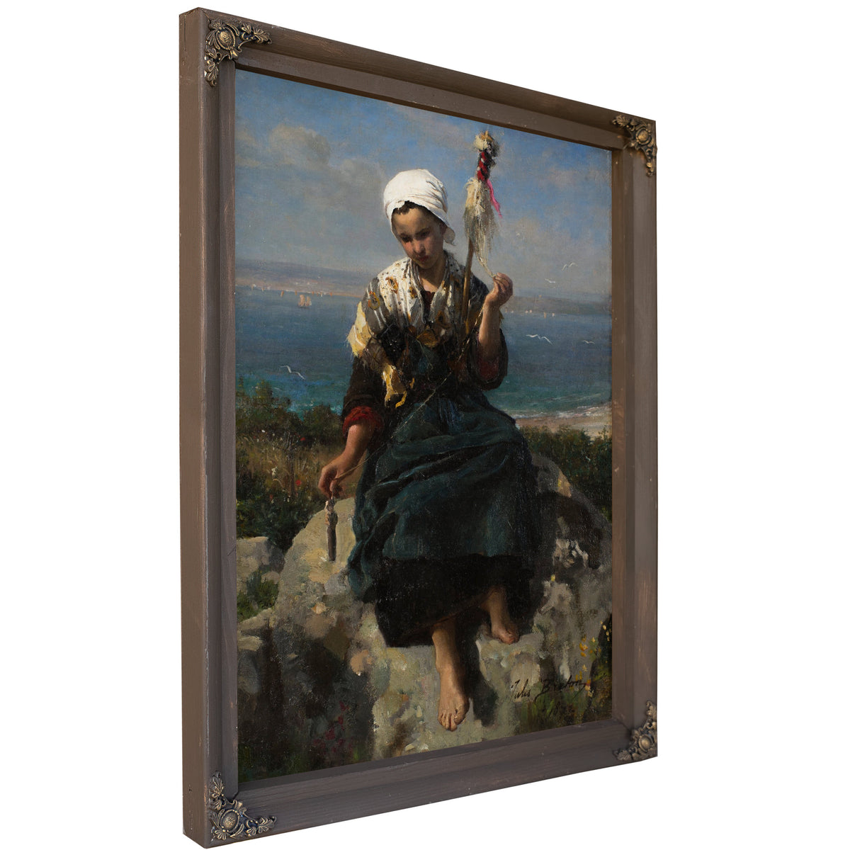 The Flax Spinner By Jules Breton