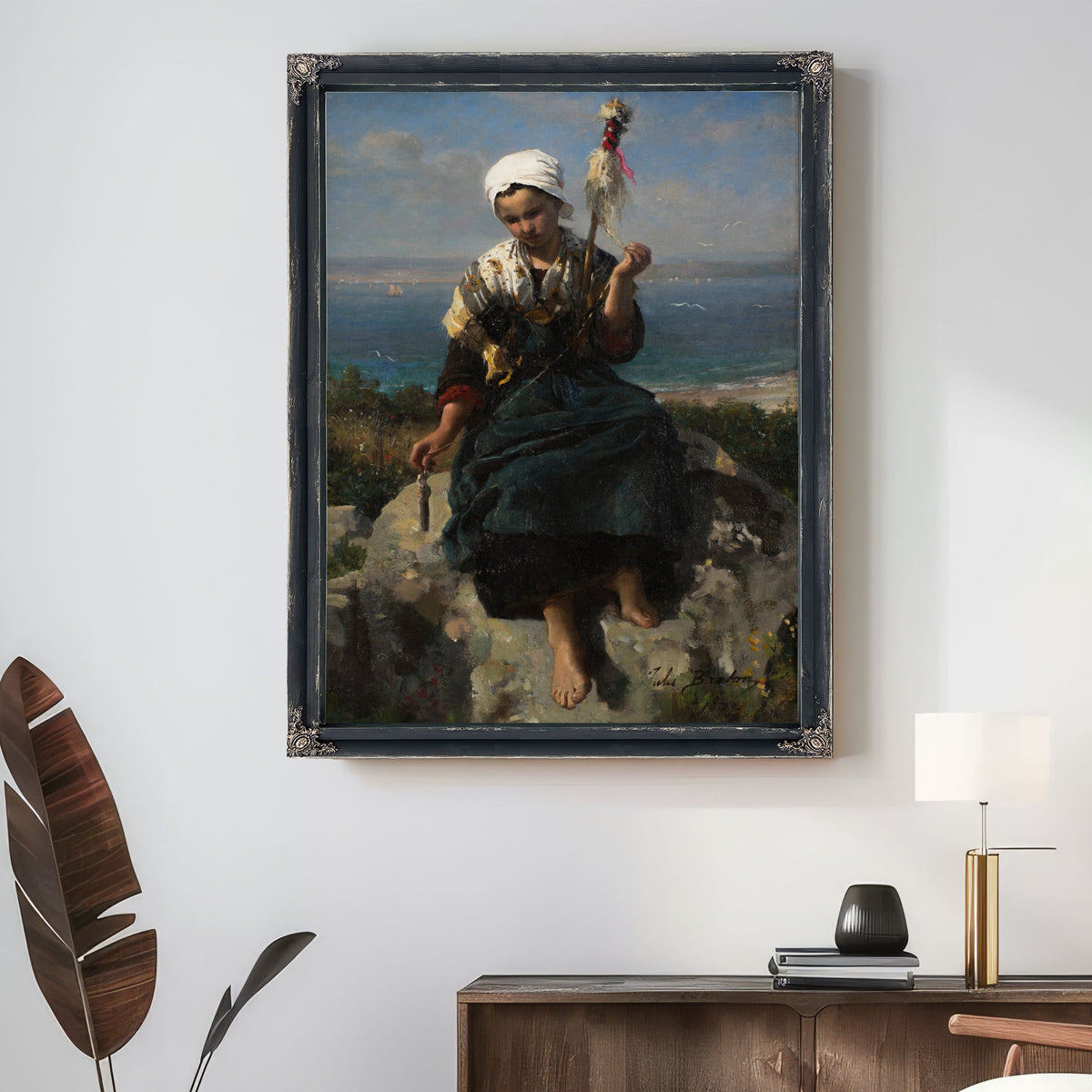 The Flax Spinner By Jules Breton