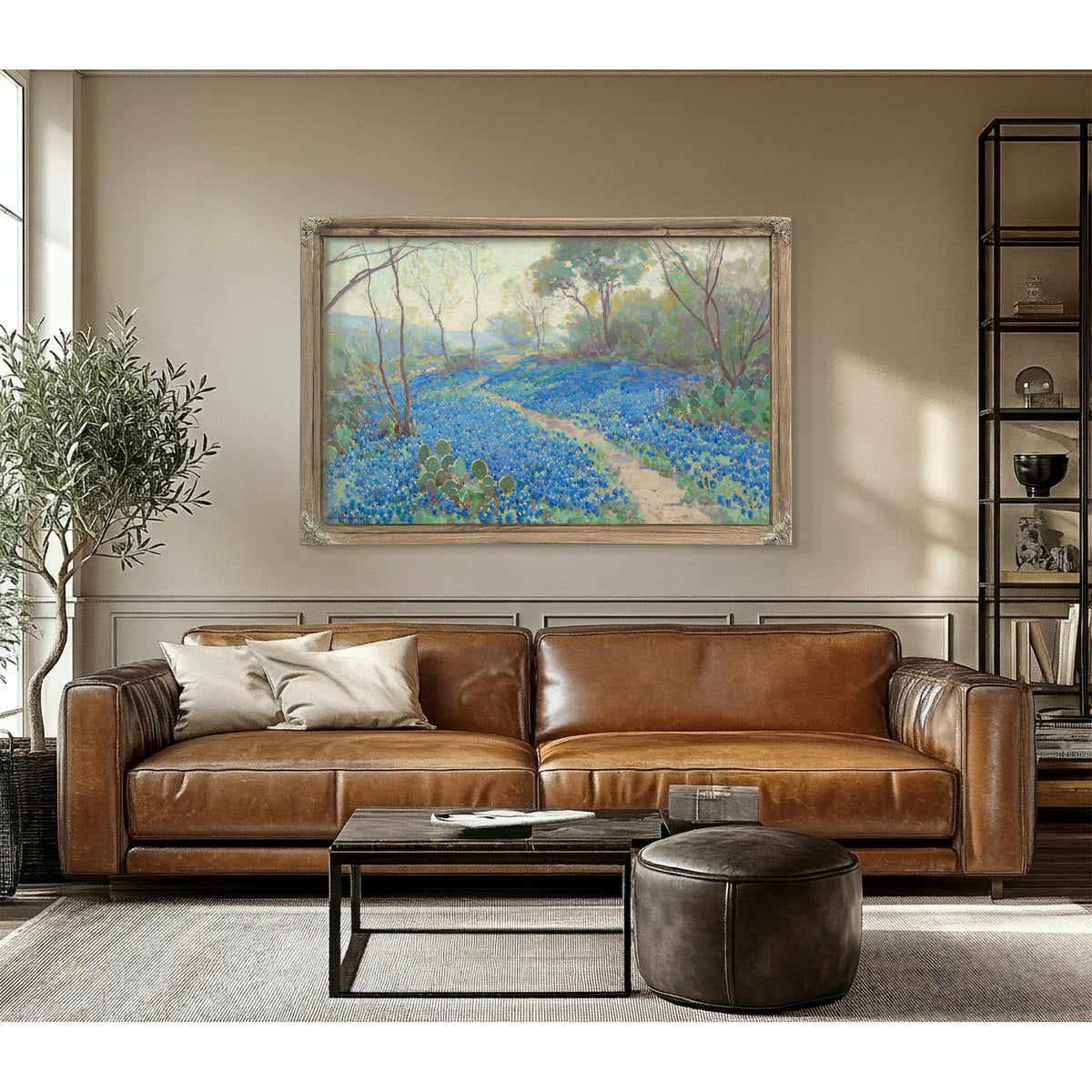 A Hillside Blue Bonnets Early Morning By Julian Onderdonk