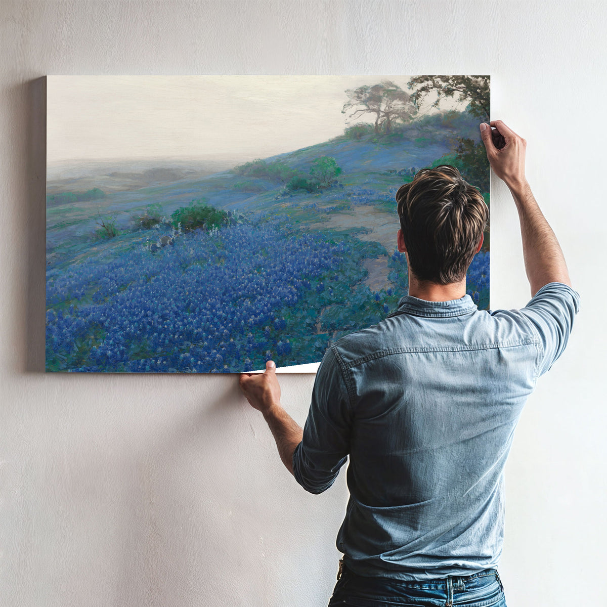 Blue Bonnet Field Early Morning San By Julian Onderdonk