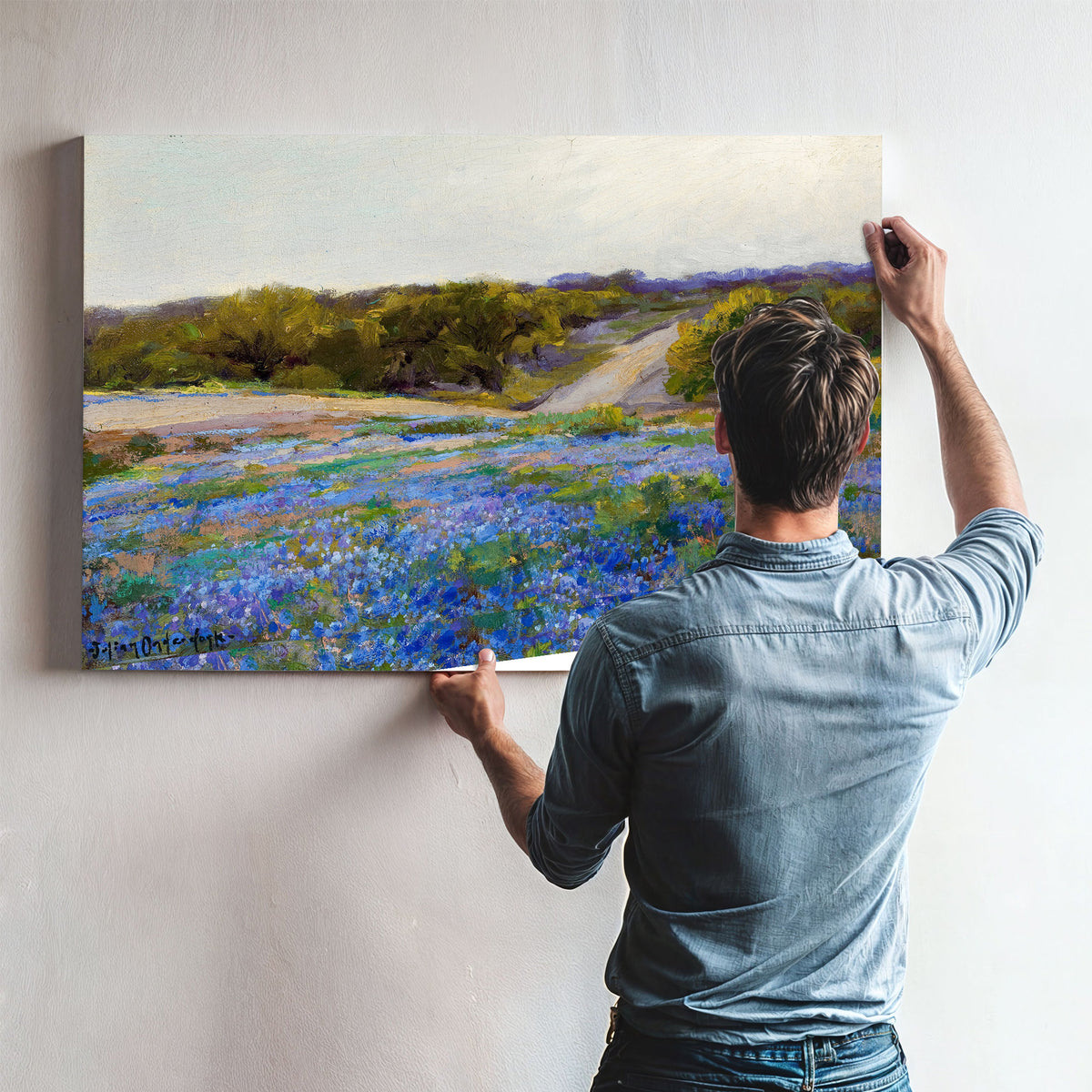 Bluebonnets Late Afternoon By Julian Onderdonk