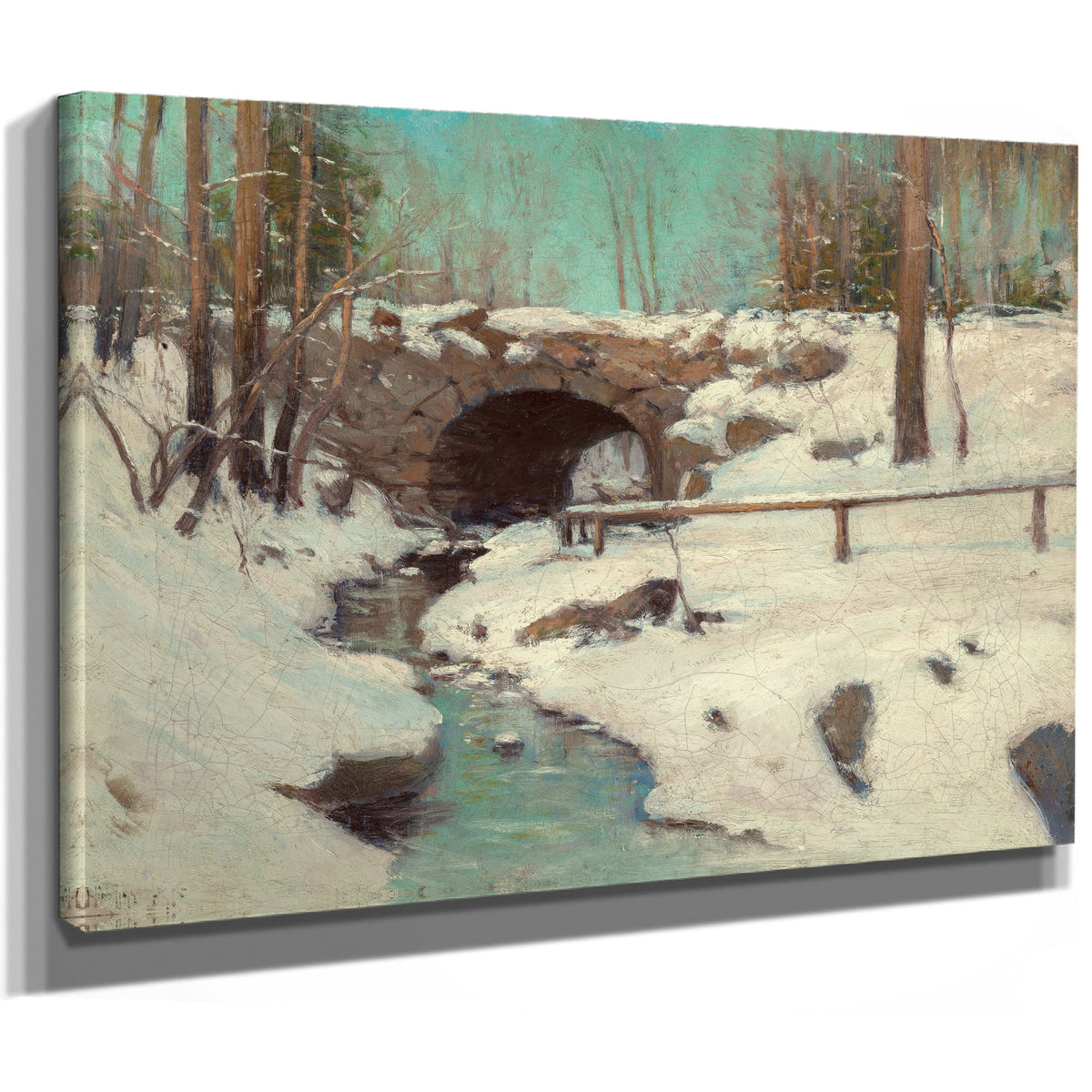 Stone Bridge Winter Central Park 1900s By Julian Onderdonk