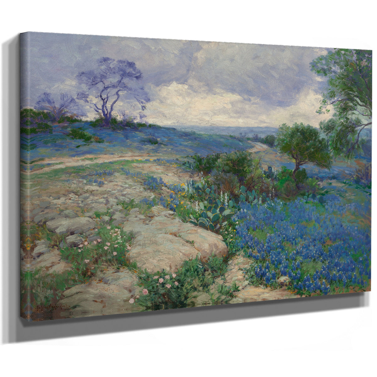 Texas Landscape Bluebonnets By Julian Onderdonk
