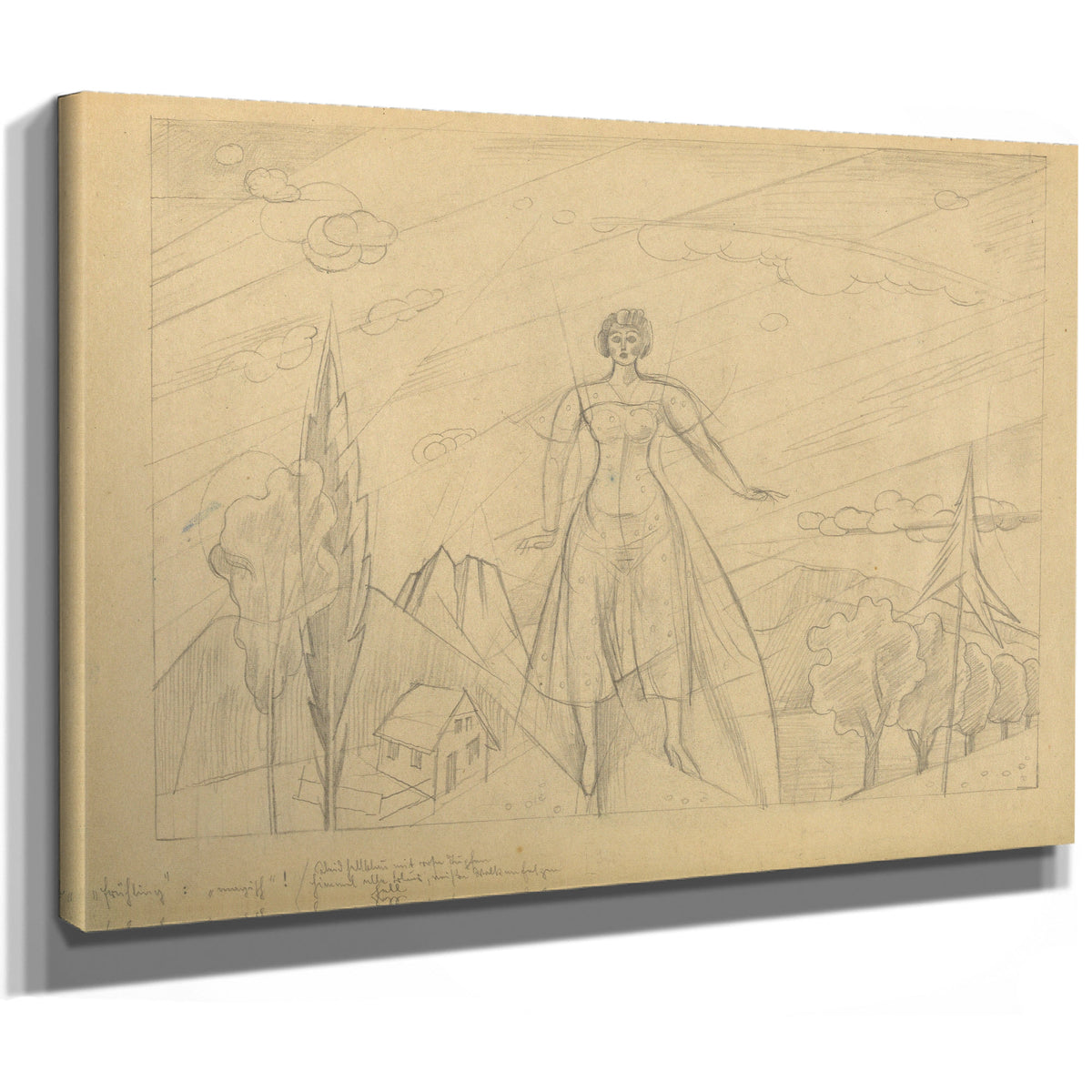 Fruhling Bleistiftskizze Around 1940 By Karl Wiener