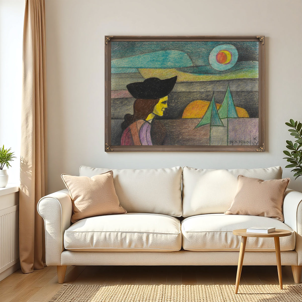 Ohne Titel Frau Mit Schwarzem Hut 1940 By Karl Wiener