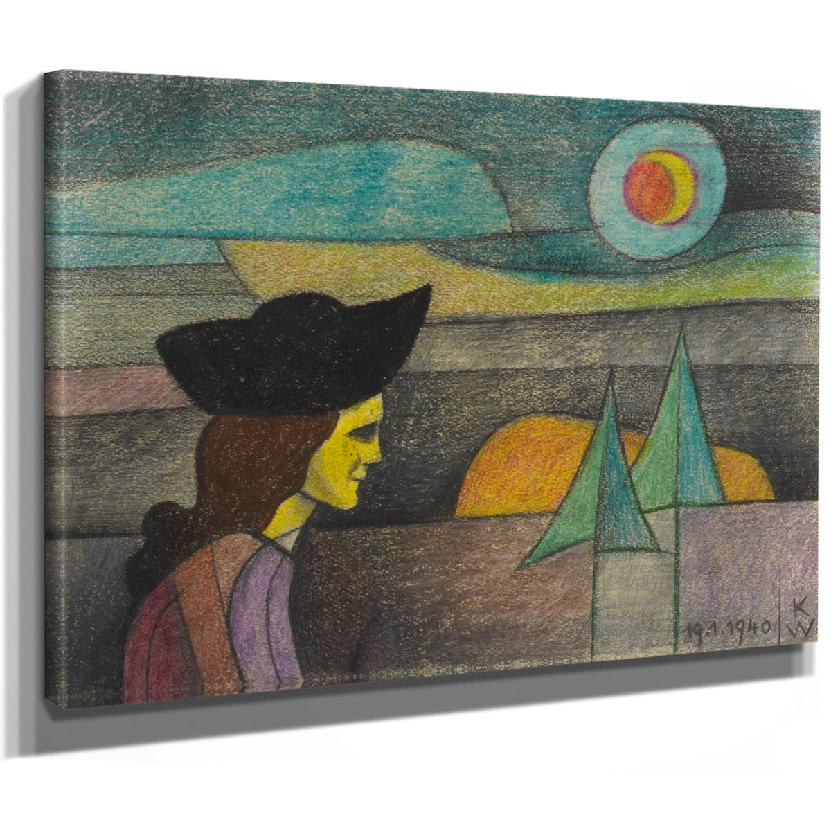 Ohne Titel Frau Mit Schwarzem Hut 1940 By Karl Wiener