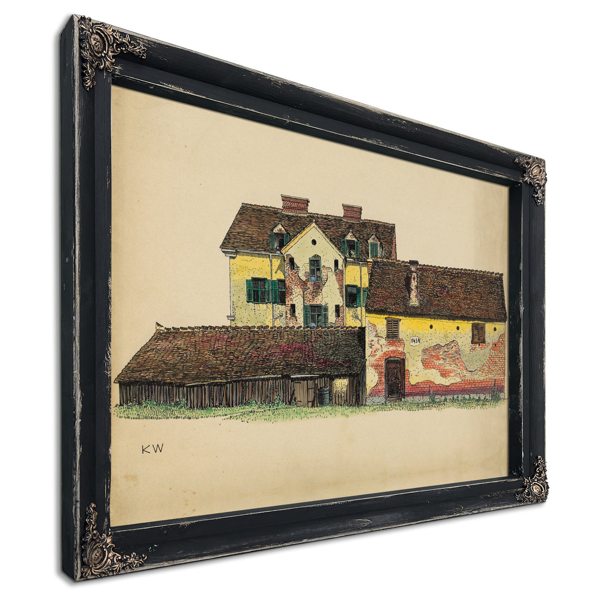 Ohne Titel Hauser Mit Holzscheune By Karl Wiener