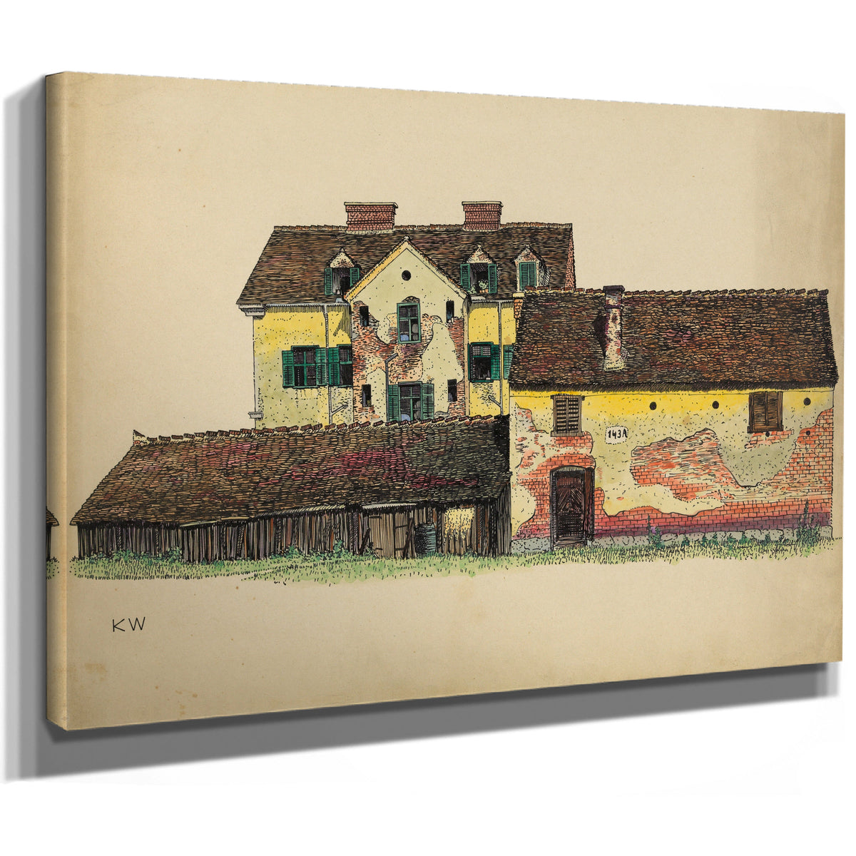 Ohne Titel Hauser Mit Holzscheune By Karl Wiener