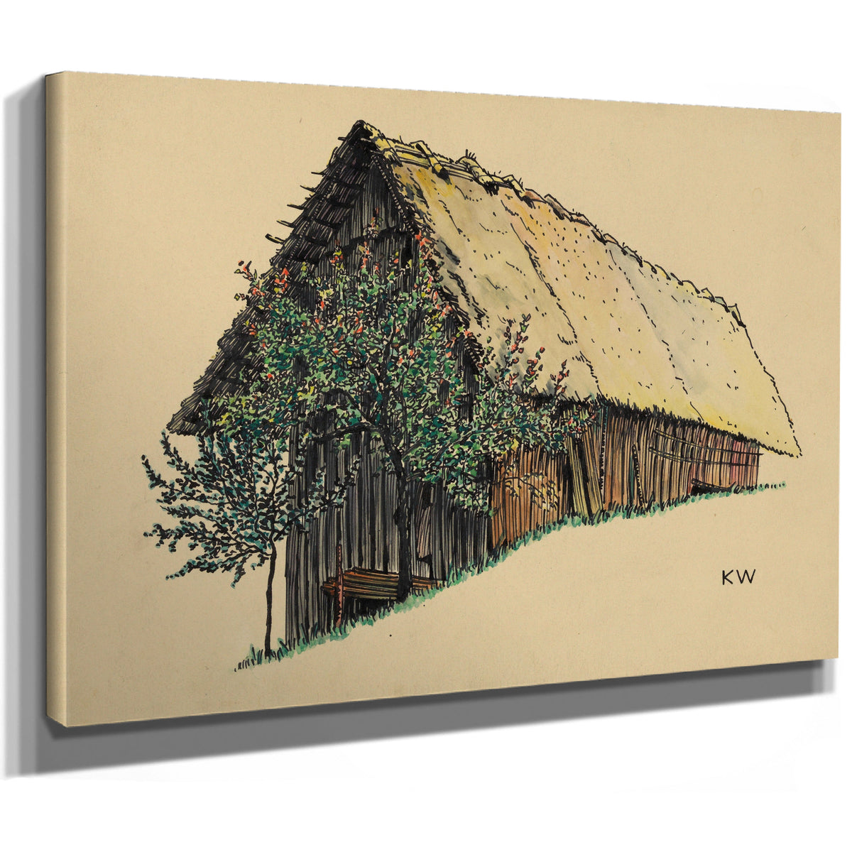 Ohne Titel Holzscheune Around 1924 By Karl Wiener