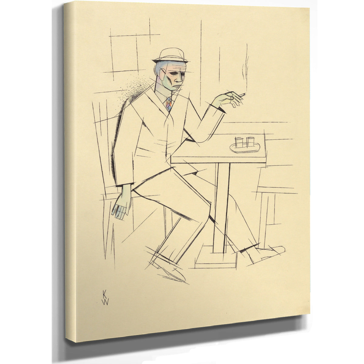 Untitled Rauchender Mann By Karl Wiener