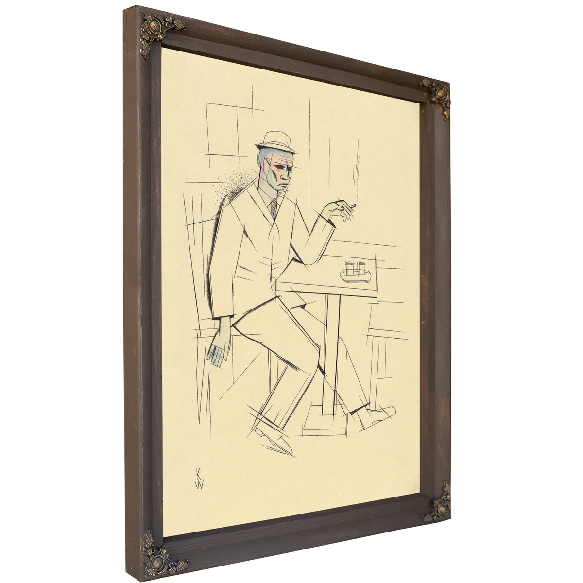 Untitled Rauchender Mann By Karl Wiener