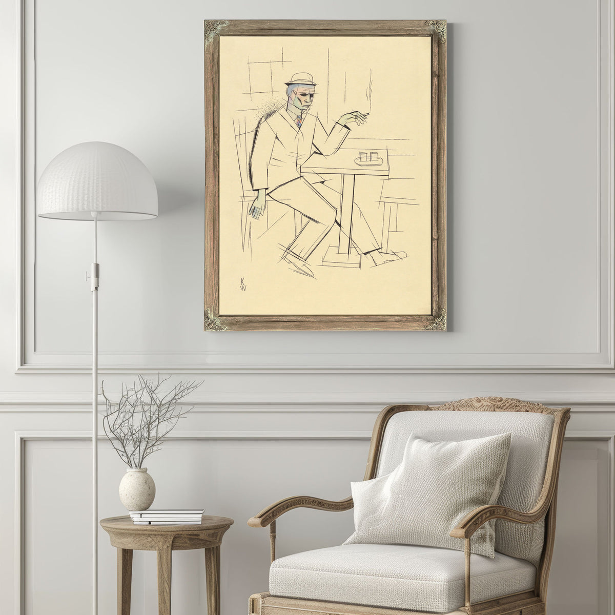 Untitled Rauchender Mann By Karl Wiener