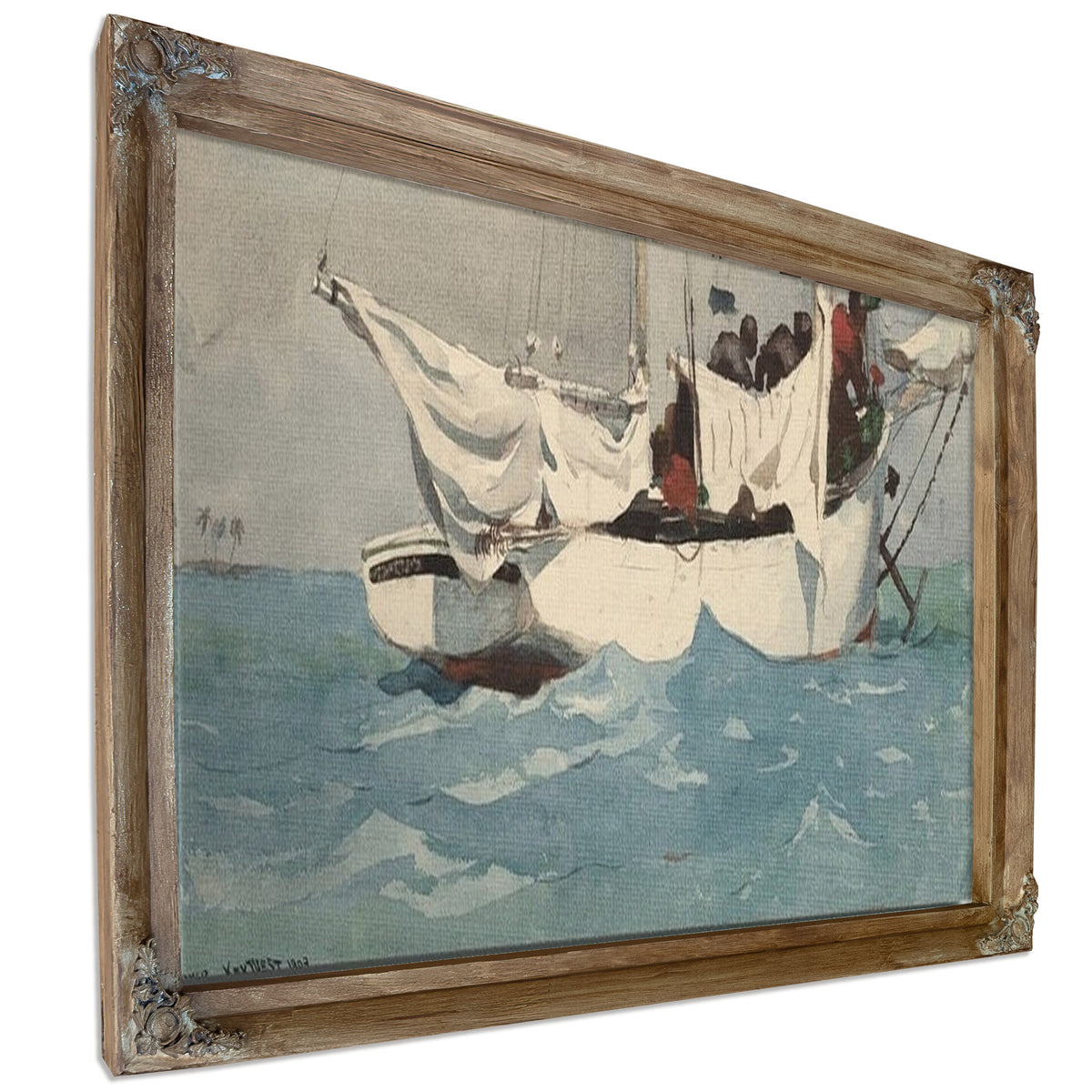 Key West, Hauling Anchor By Winslow Homer