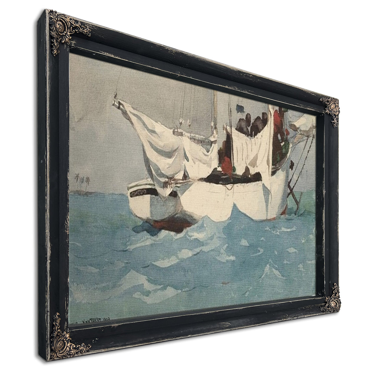 Key West, Hauling Anchor By Winslow Homer