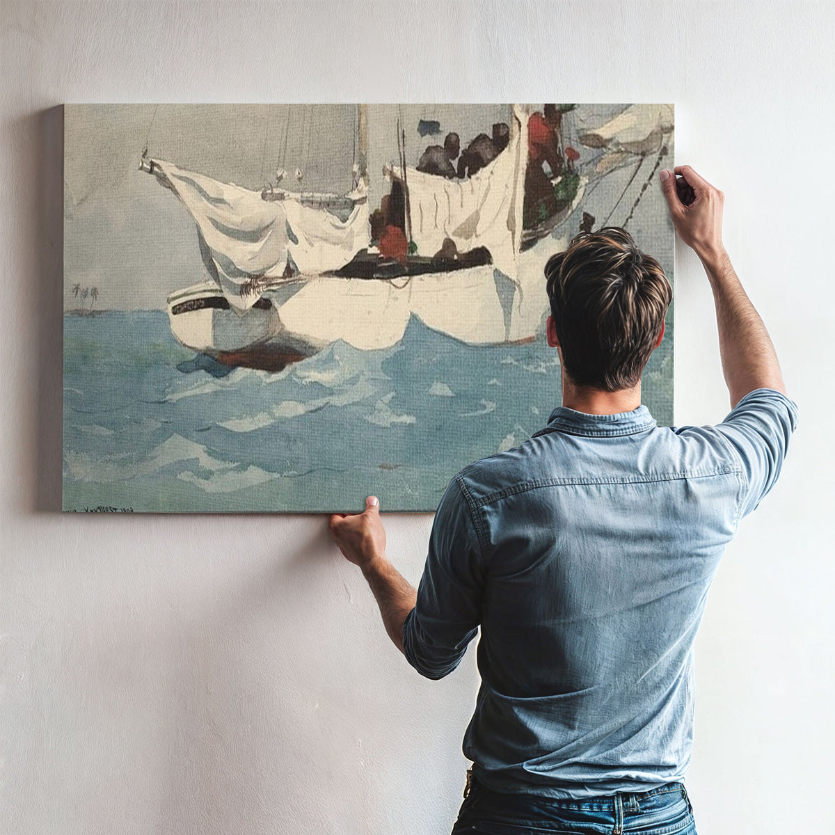 Key West, Hauling Anchor By Winslow Homer