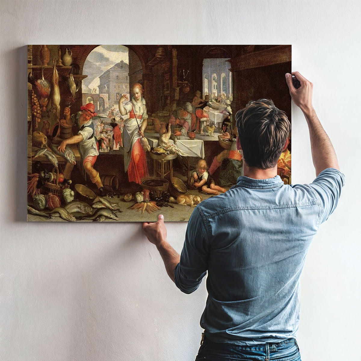 Kitchen Scene With The Parable Of The Feast By Joachim Wtewael