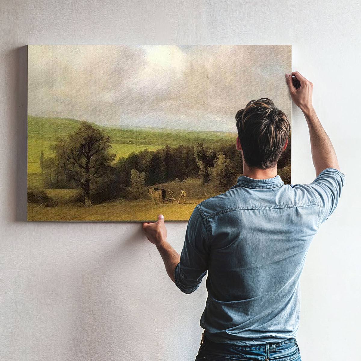 Landscape Ploughing Scene In Suffolk( A Summerland) By John Constable