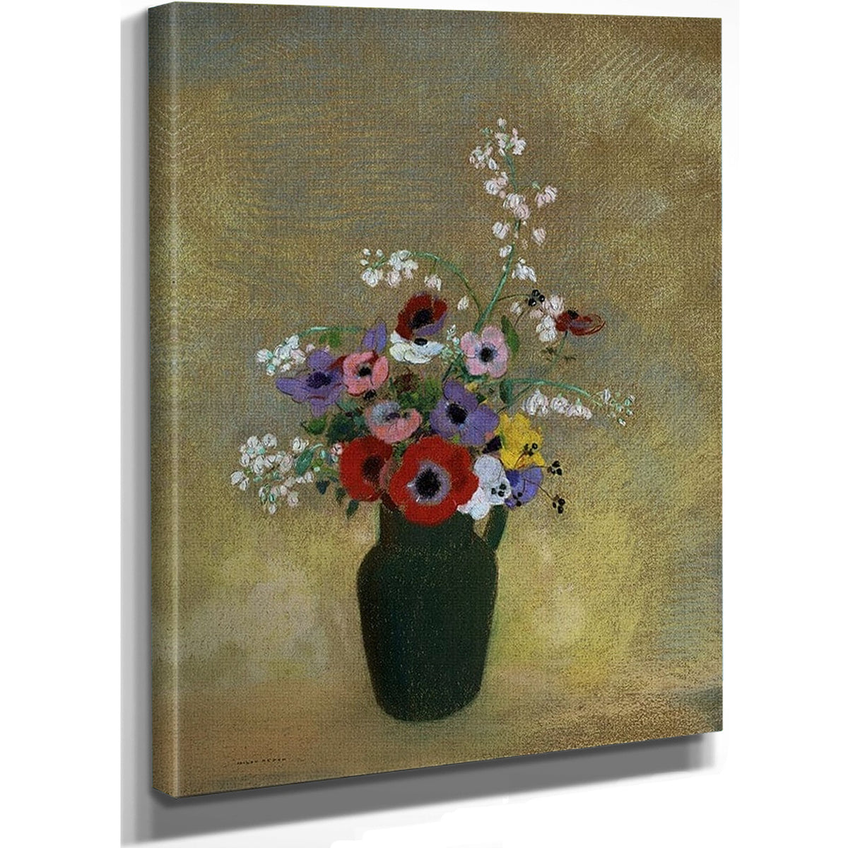 Large Green Vase With Mixed Flowers 1910 1912 Pastel 74 3X62 2Cm Museum Of Fine Arts Boston By Odilon Redon