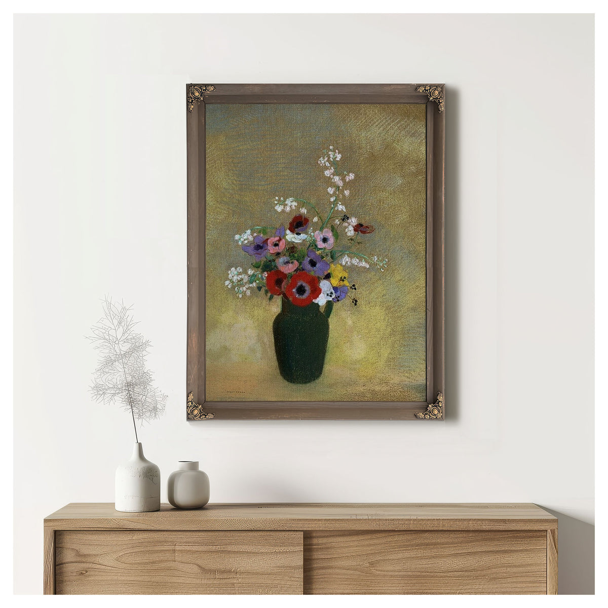 Large Green Vase With Mixed Flowers 1910 1912 Pastel 74 3X62 2Cm Museum Of Fine Arts Boston By Odilon Redon