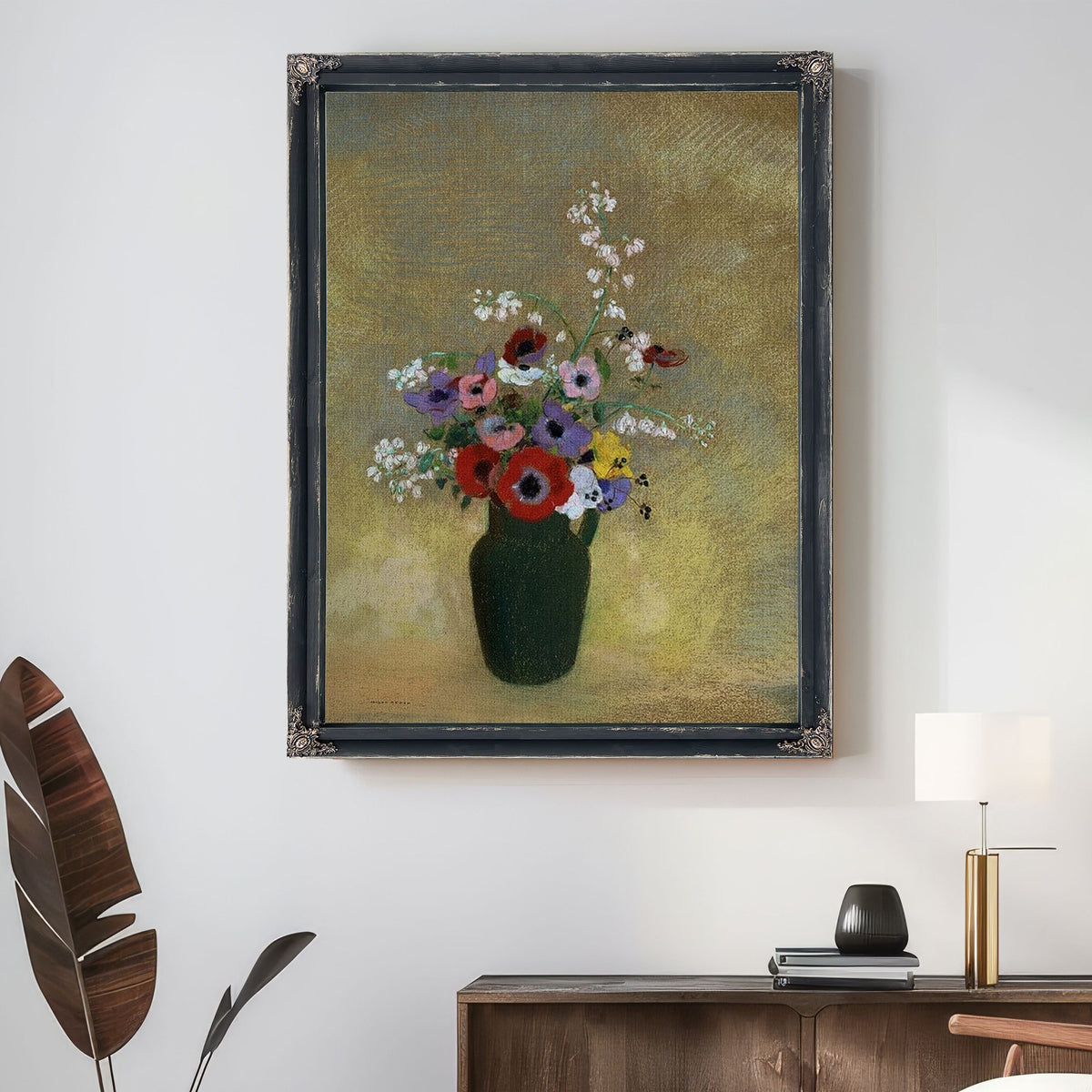 Large Green Vase With Mixed Flowers 1910 1912 Pastel 74 3X62 2Cm Museum Of Fine Arts Boston By Odilon Redon