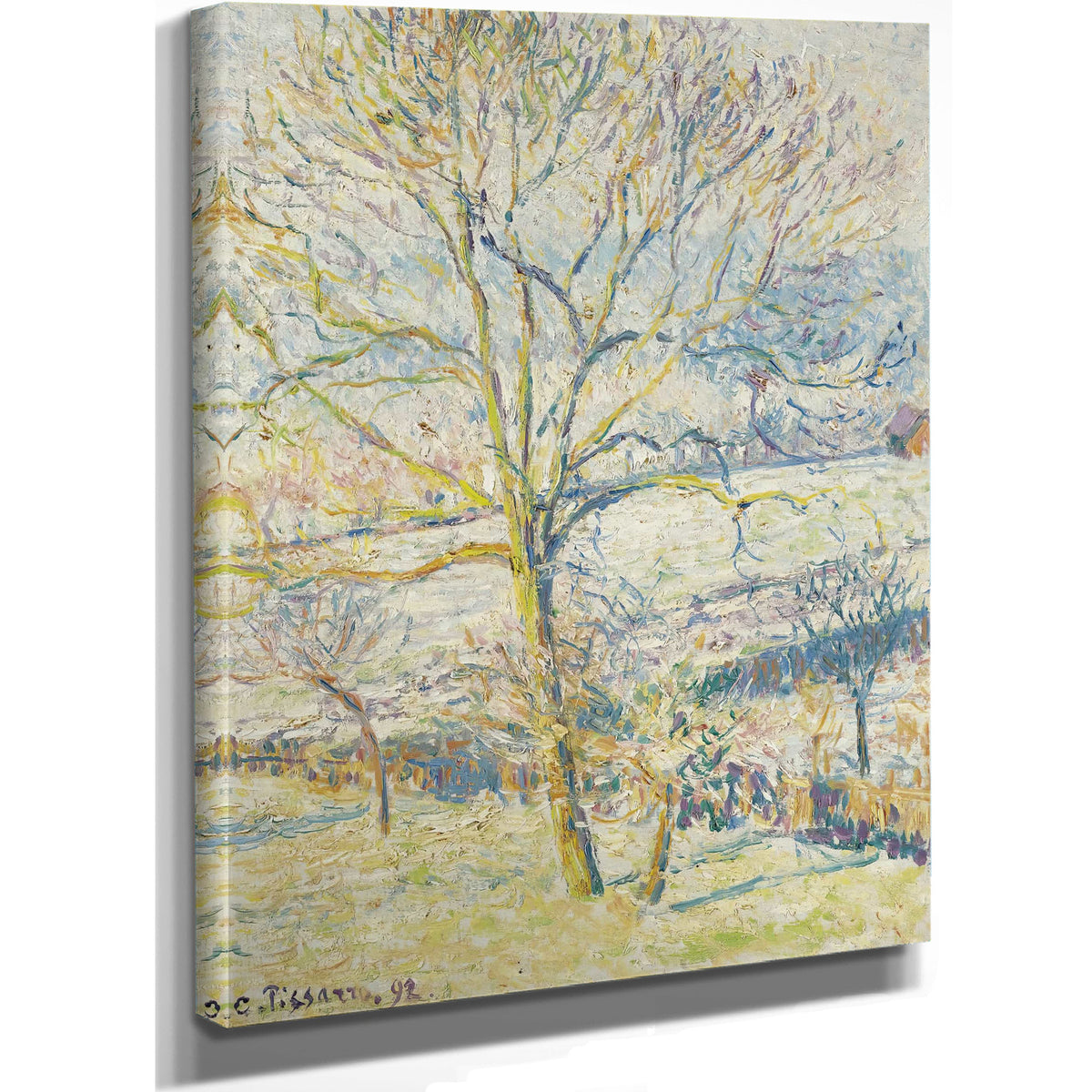 Le Grand Noyer Gelee Blanche Eragny by Camille Pissarro