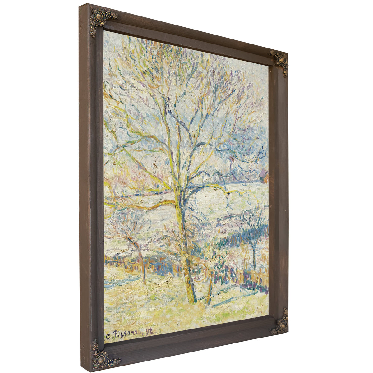 Le Grand Noyer Gelee Blanche Eragny by Camille Pissarro